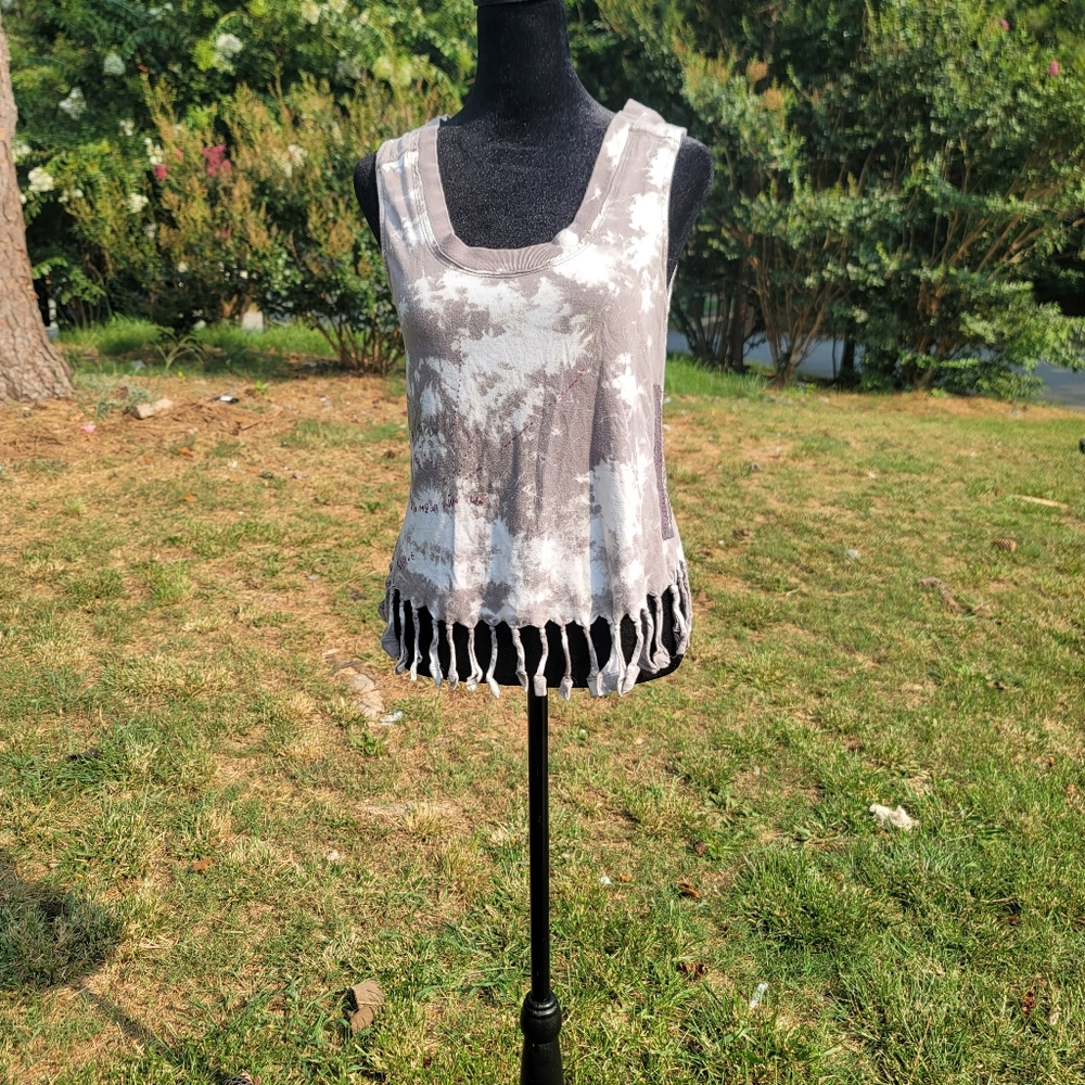 Free People Fringe Tank Top Tye Dye Size small